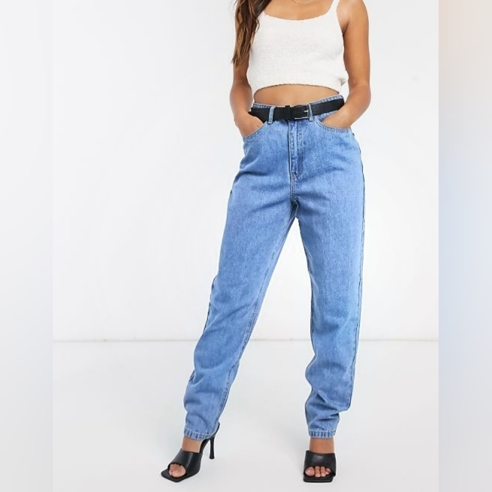 Missguided High Rise Blue Denim Jeans